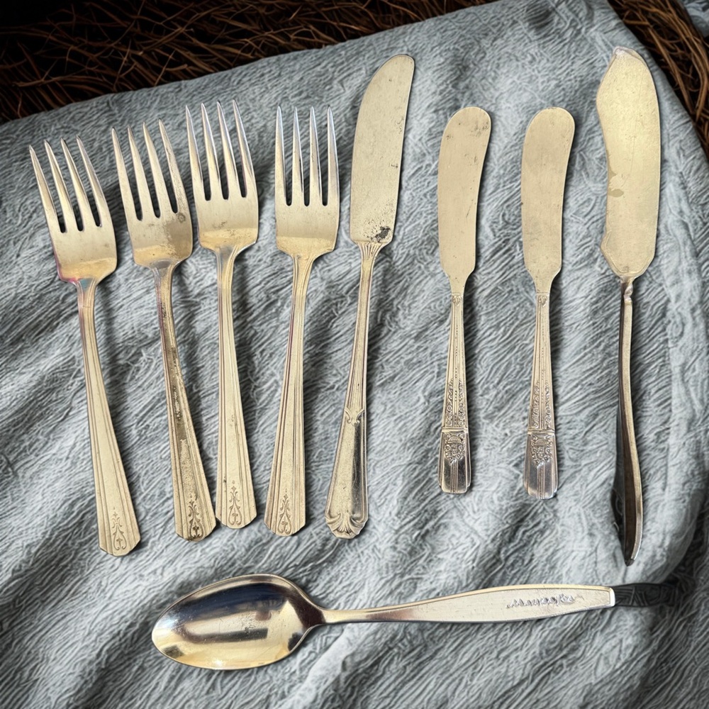 Vintage Silver Plated Flatware Set
